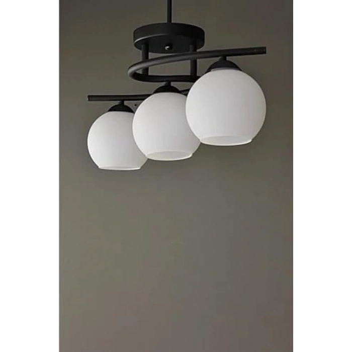 Modern Siyah Renk Camlı Avize, Salon ve Mutfak İçin