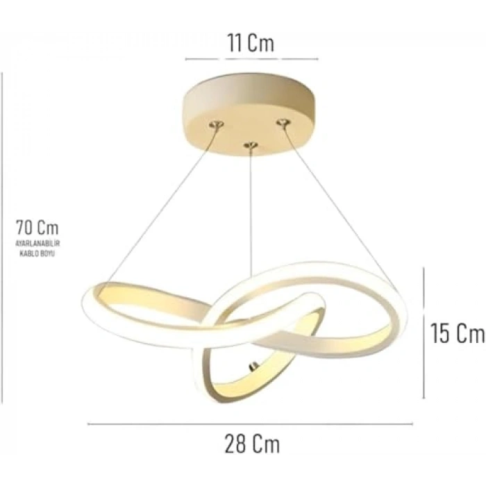Modern Tasarım Beyaz Işık 36W LED Avize, Ayarlanabilir Yükseklik