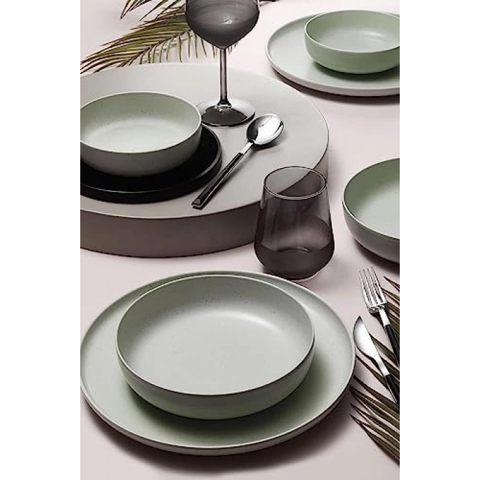 Moderna 18 Parça 6 Kişilik Yemek Takımı Yeşil