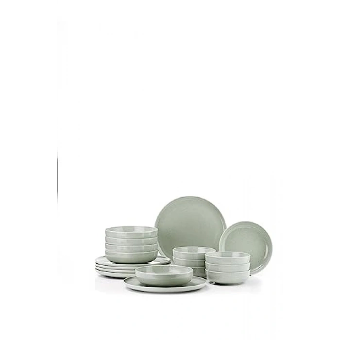 Moderna 18 Parça 6 Kişilik Yemek Takımı Yeşil
