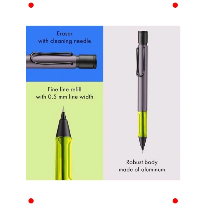 Mor Alüminyum Versatil Kalem 0.5 mm Uçlu