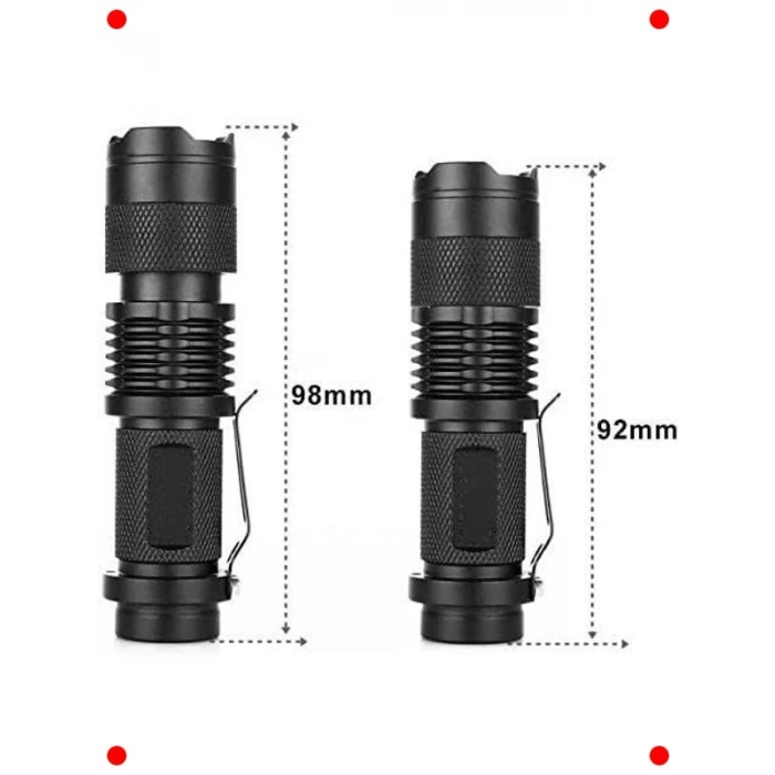 Mor Işık UV El Feneri, 600 Lümen, Zoom Fonksiyonlu
