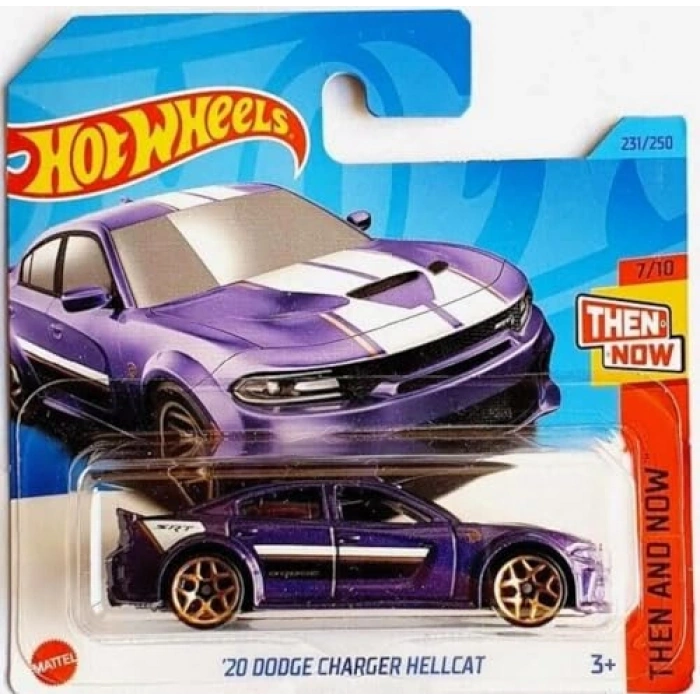 Mor Metalik 20 cm Dodge Charger Hellcat Kısa Kart Model