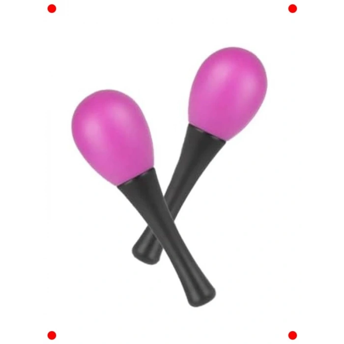 Mor Plastik Marakas Çifti - Ritim Aleti (2 Adet)