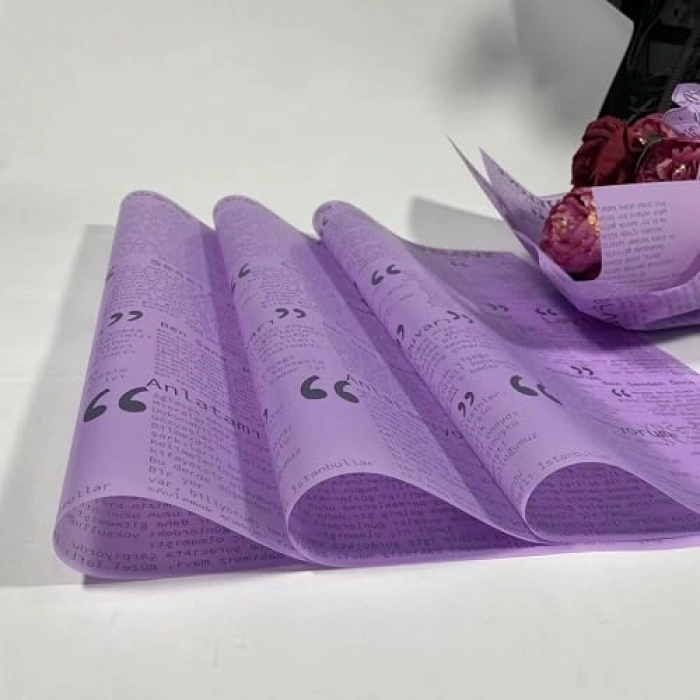 Mor Renkli Mat Buket Kağıdı, 10 Sayfa