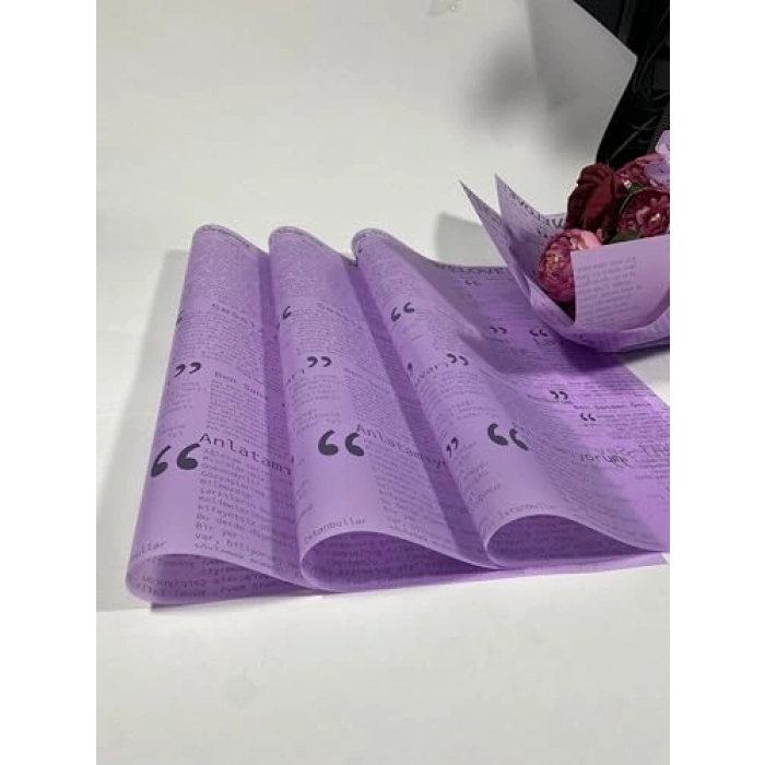 Mor Renkli Mat Buket Kağıdı, 10 Sayfa