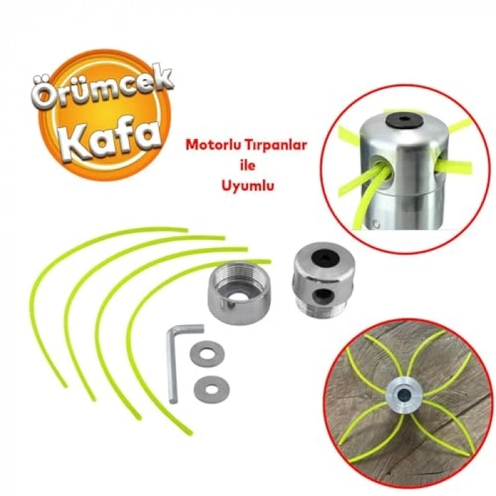 Motorlu tırpan, çim biçme için alüminyum kafa