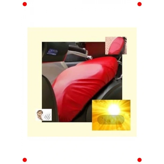 Motosiklet Kırmızı Su Geçirmez Deri Sele Kılıfı