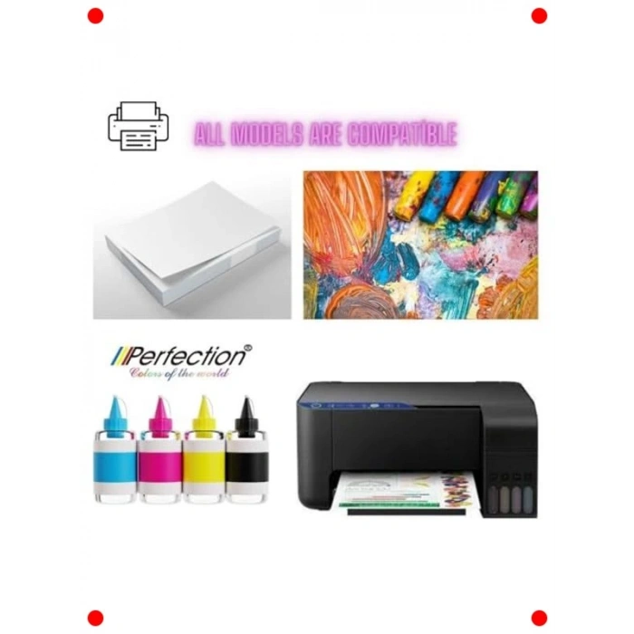 Mürekkep Dolum Seti - 4x100 gr, Uyumlu Yazıcılar İçin