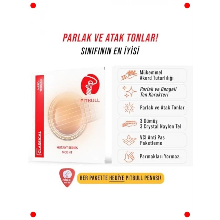 Mutant Seri Kaplanmış Klasik Gitar Teli - Sert Tansiyon