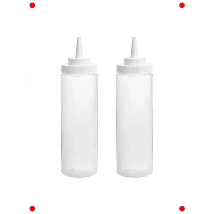 Mutfak Sıkma Şişesi Seti (2 Adet) - Şeffaf Plastik