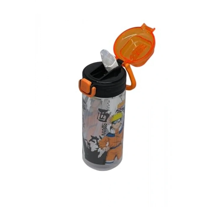 Naruto Temalı 500ml Silikon Pipetli Su Matarası, Eğlenceli