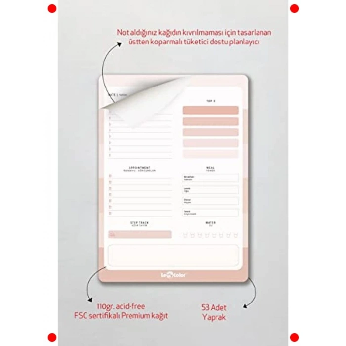 Natürel Tasarım Günlük Planlayıcı Blok Defter