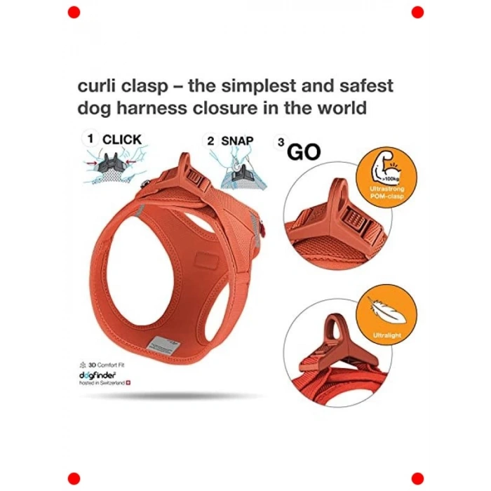 Nefes Alan Turuncu Orta Boy Yelek Tipi Köpek Tasması