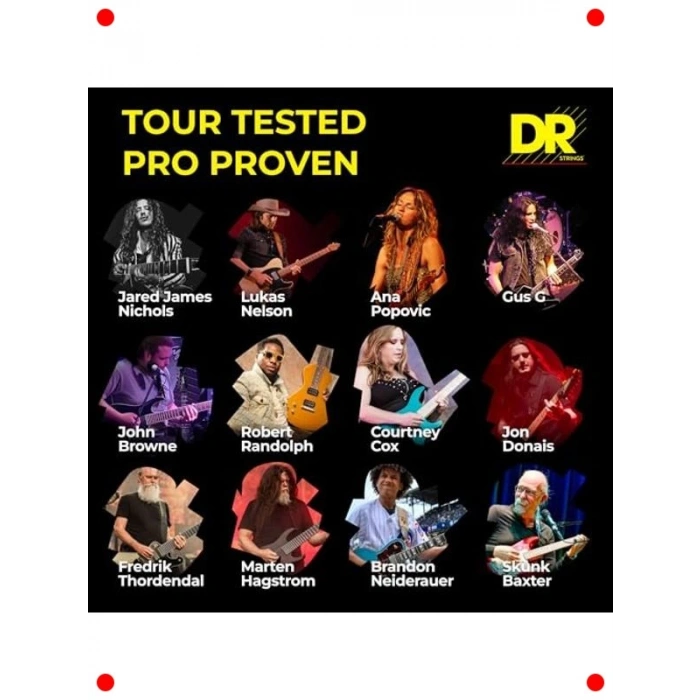 Neon Efektli Elektro Gitar Teli Siyah Set