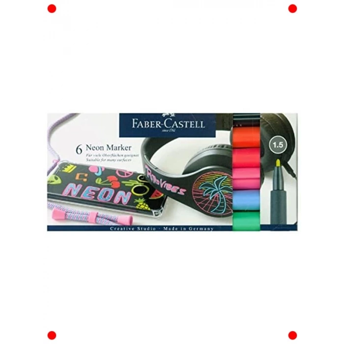 Neon Renkli Fosforlu Kalem Seti - 6lı