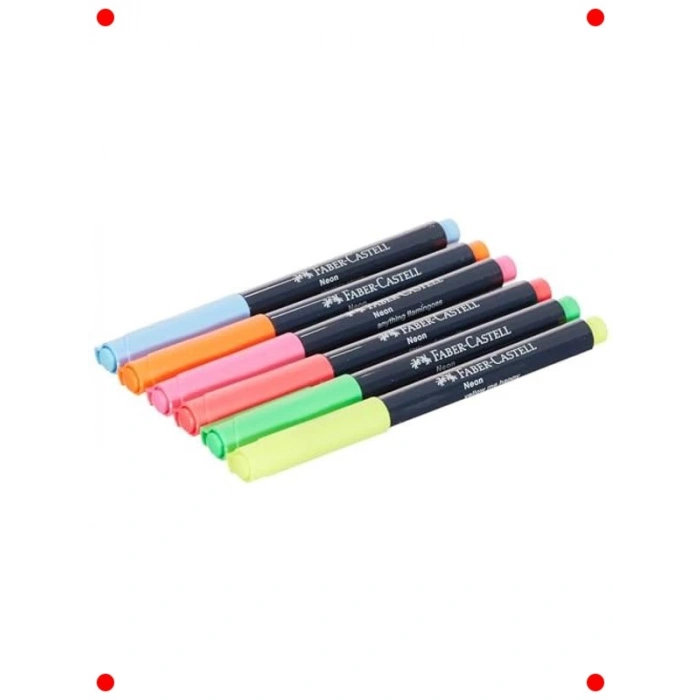 Neon Renkli Fosforlu Kalem Seti - 6lı