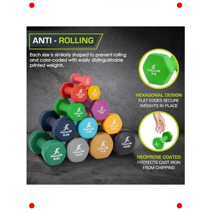 Neopren Kaplı Kaymaz Kavramalı Dambıl (4 lb)