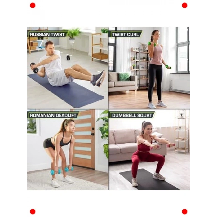 Neopren Kaplı Kaymaz Kavramalı Dambıl (4 lb)