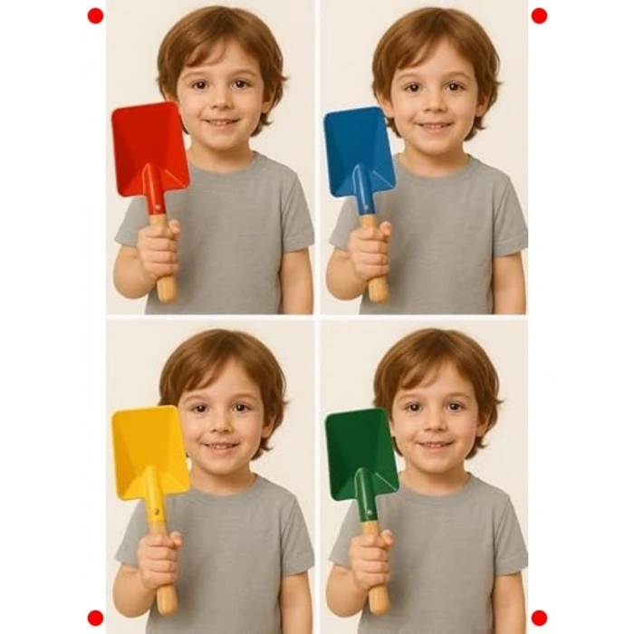 ni Ahşap Saplı Bahçe Küreği | Çok Amaçlı ve Renkli