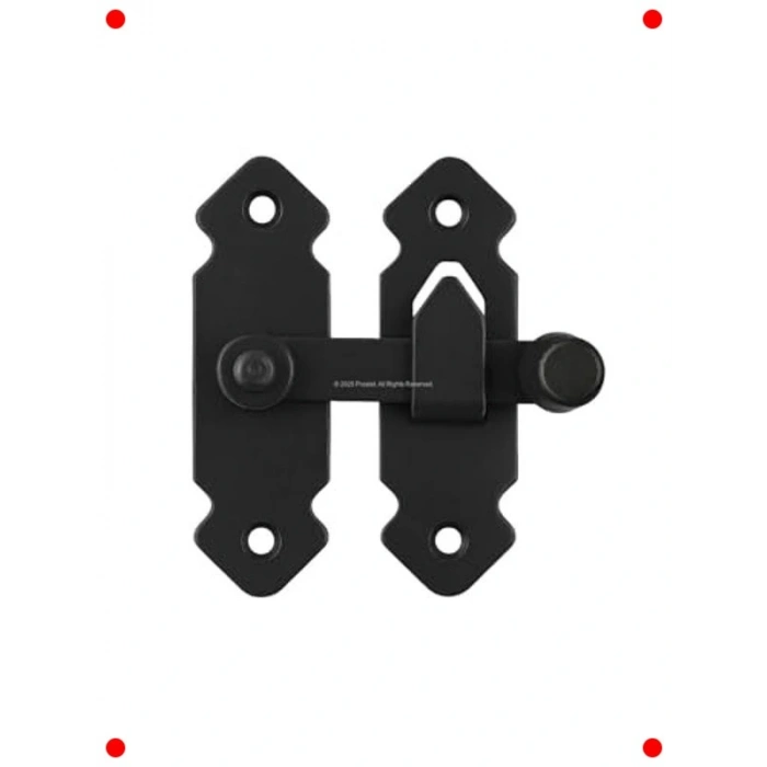 Nostaljik Metal Kapı & Dolap Mandallı Kilit (Siyah)