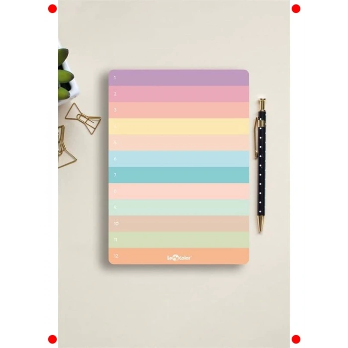 Numaralı Haftalık Planlayıcı Blok Not Defteri - Pastel
