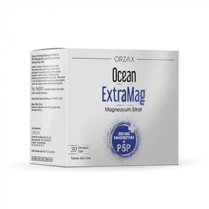 Ocean Extramag 250 Magnezyum Sitrat + P5P 30 Saşe