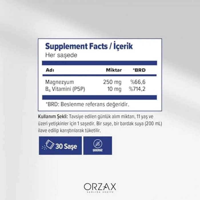 Ocean Extramag 250 Magnezyum Sitrat + P5P 30 Saşe