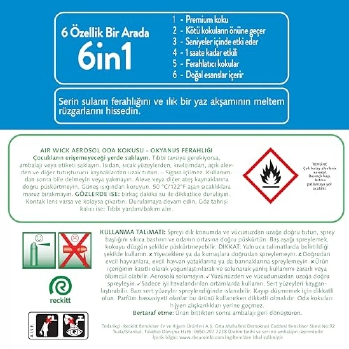Oda Kokusu Spreyi - 300 ml Okyanus Ferahlığı