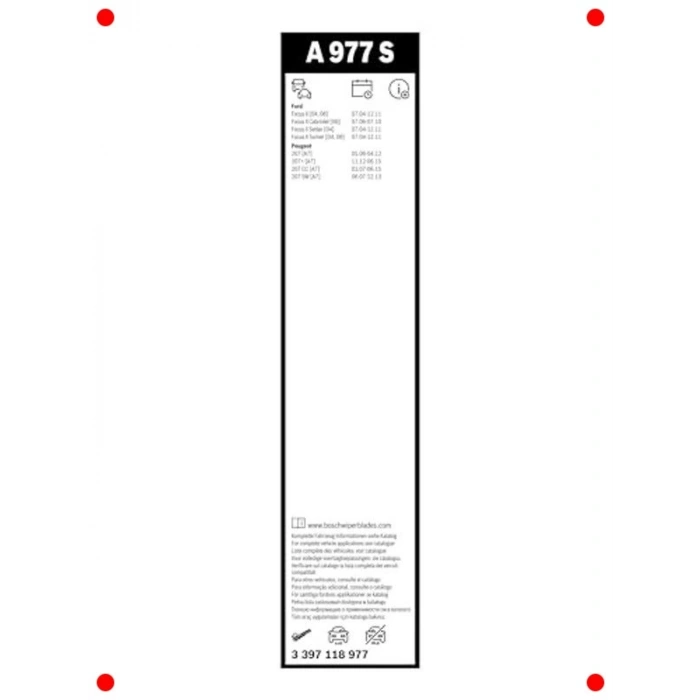 Ön Cam Silecek Seti (Focus 2, 207 Uyumlu 650/425 mm)
