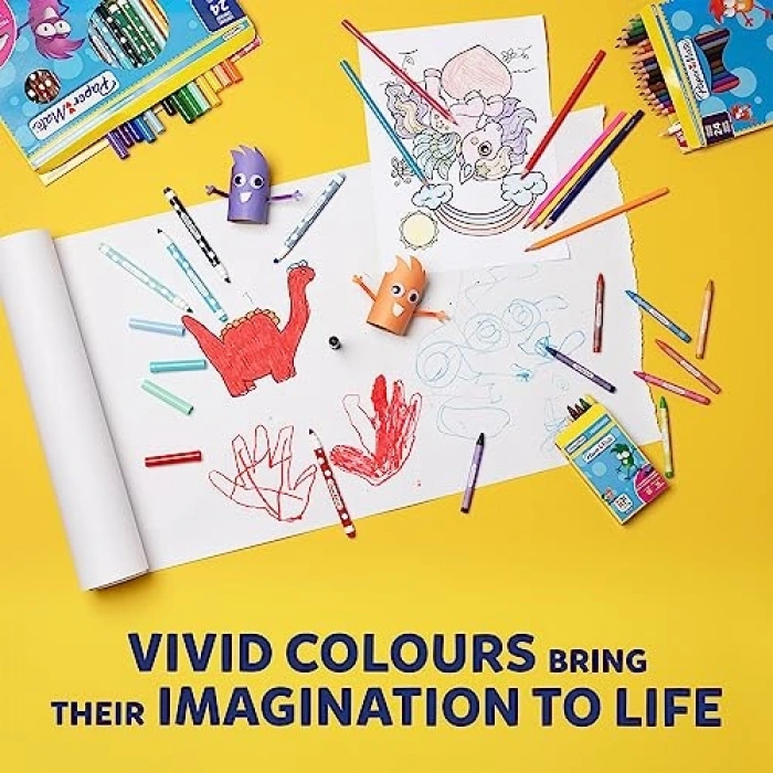 Önceden Kesilmiş 24 Metre Renkli Kağıt Rulolar