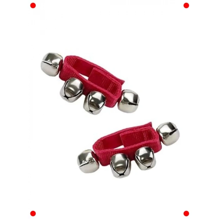 Örf Aletleri Ritim Seti - Bilek Zili (Kırmızı, Çift)