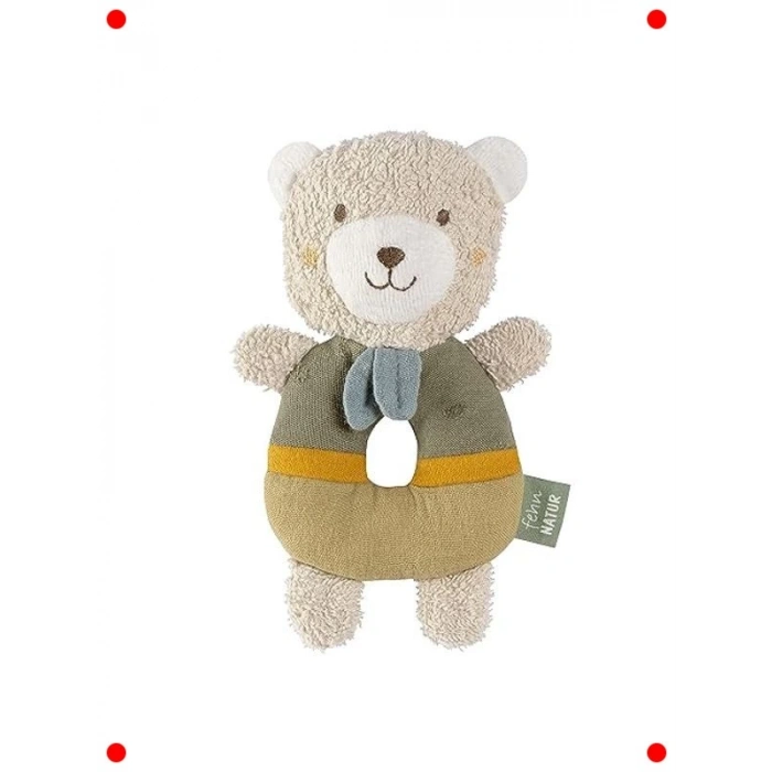 Organik Pamuk Bebek Halkası Oyuncak Ayı - 0+ Ay