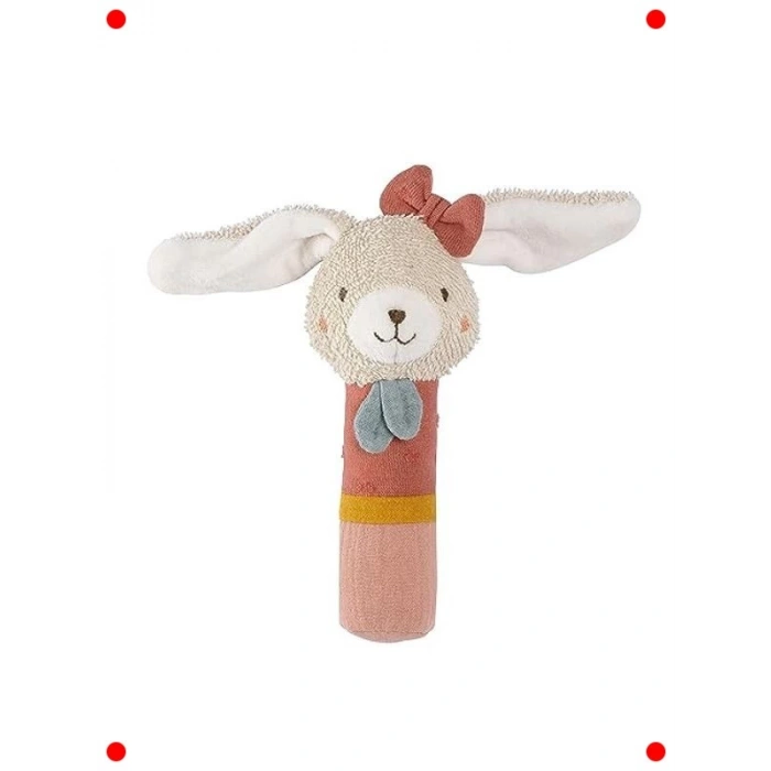 Organik Pamuk Tavşan Çıngırak & Kavrama Oyuncağı (0+ Ay)