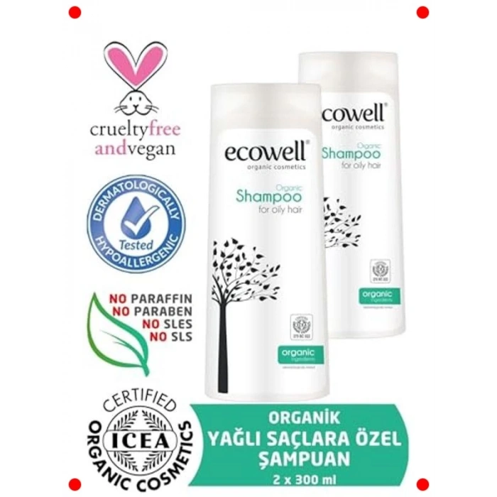 Organik Şampuan Seti - Yağlı Saçlar İçin 2 x 300 ml
