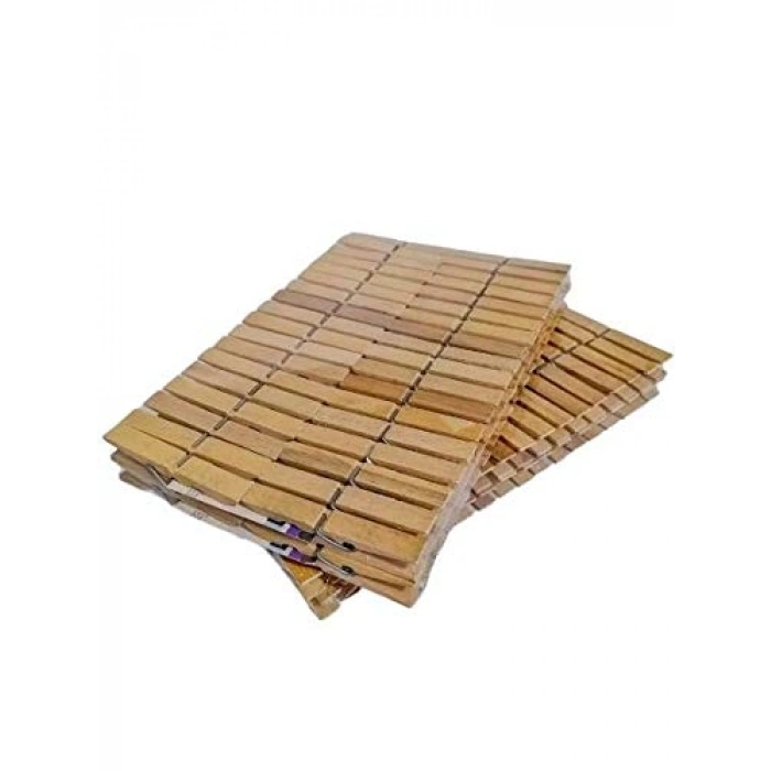 Orta Boy Ahşap Çamaşır Mandalı, 72li Paket