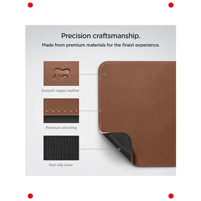 Orta Boy Faux Deri Mouse Pad Siyah (25 x 21 cm)