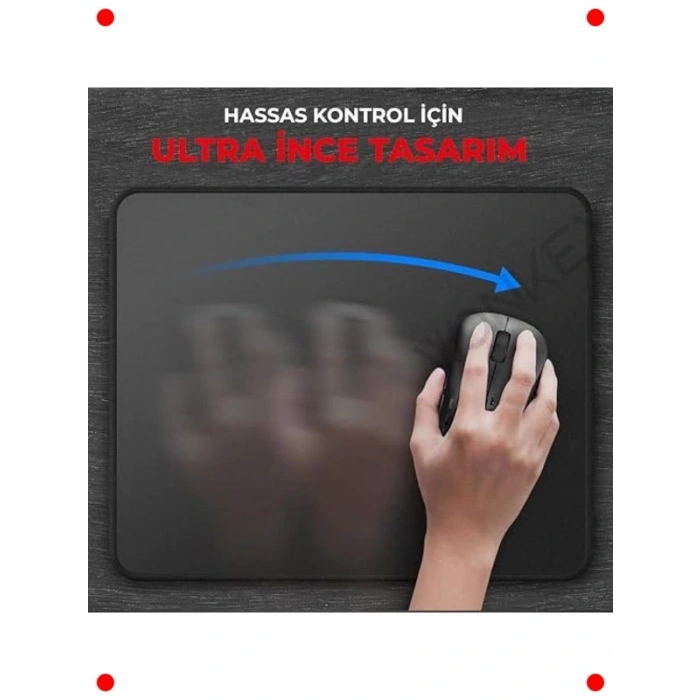 Orta Boy Oyuncu ve Ofis Mouse Pad, Siyah, 32x24cm