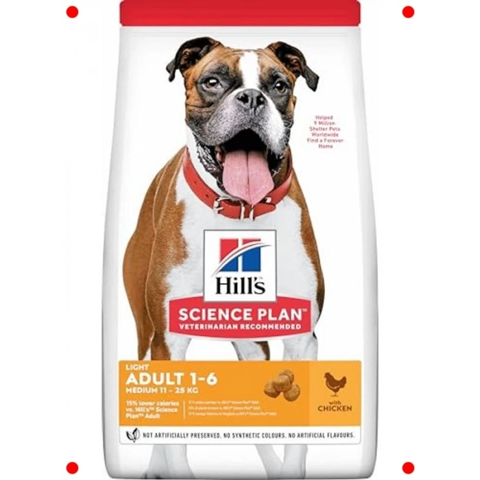 Orta Irk Yetişkin Light Tavuklu Köpek Maması 2.5 kg