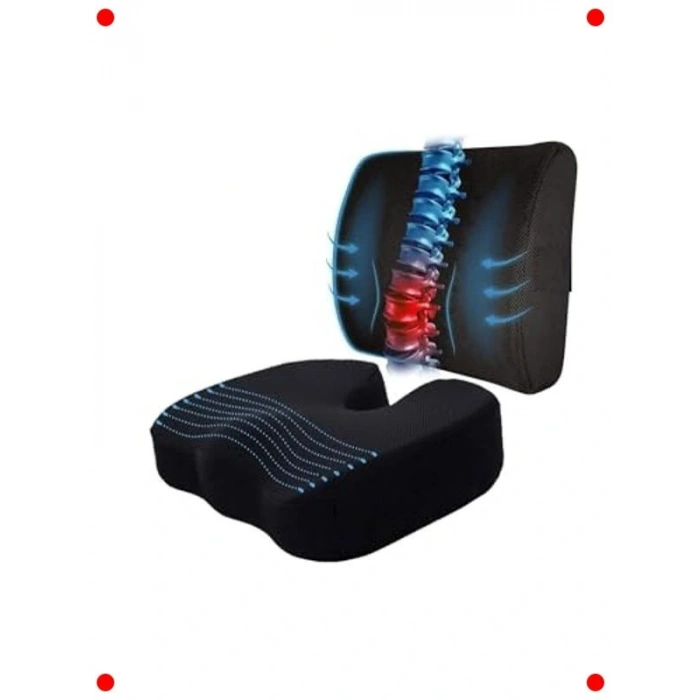 Ortopedik Bel ve Oturma Destek Minderi Seti