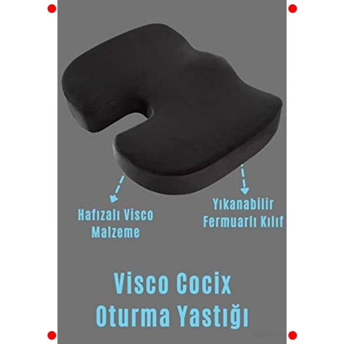 Ortopedik Oturma Minderi - Visko, Dik Duruş Destekli