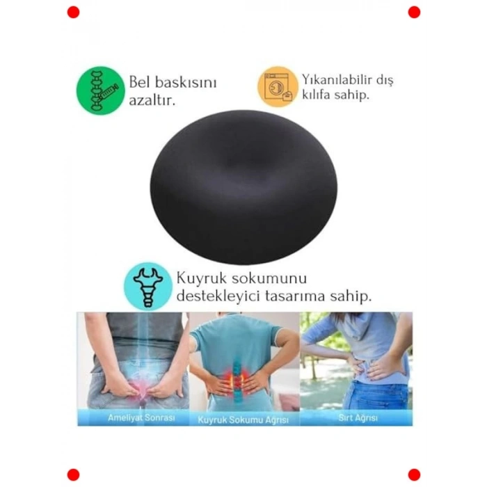 Ortopedik Oturma Simidi Minderi - Ev, Ofis, Araç İçin Destek