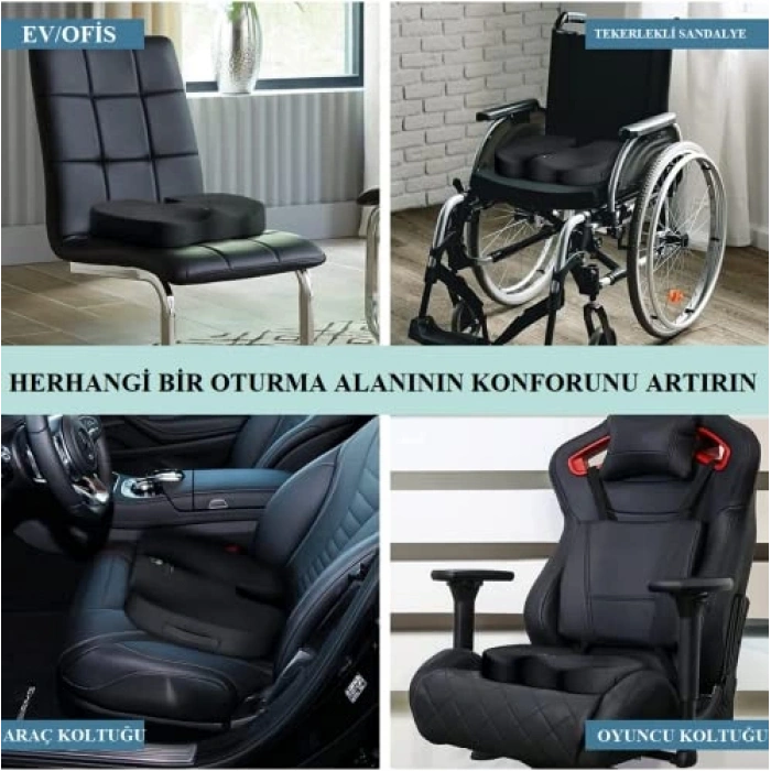 Ortopedik Oturma Yastığı, Basur Rahatlatıcı, Visko Malzeme