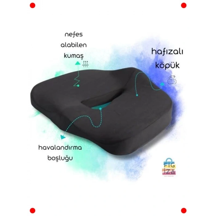 Ortopedik Visco Oturma Minderi - Lüks Siyah