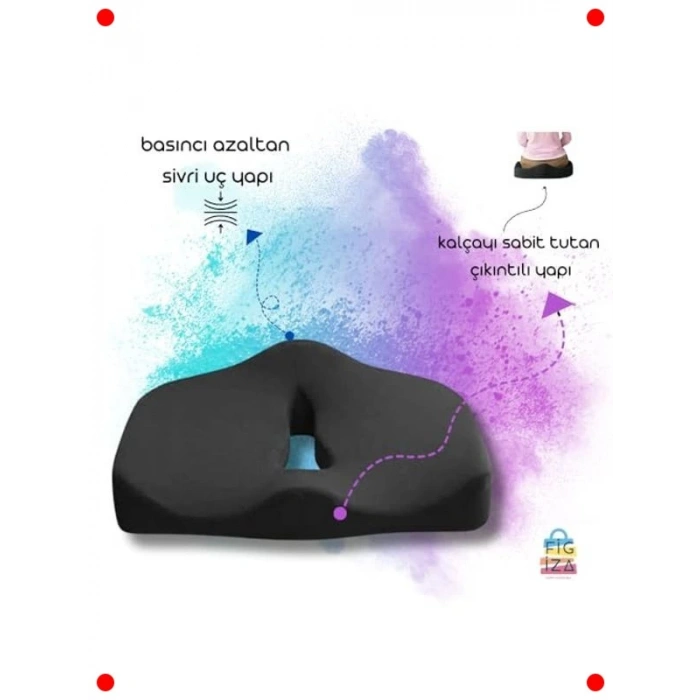 Ortopedik Visco Oturma Minderi - Lüks Siyah