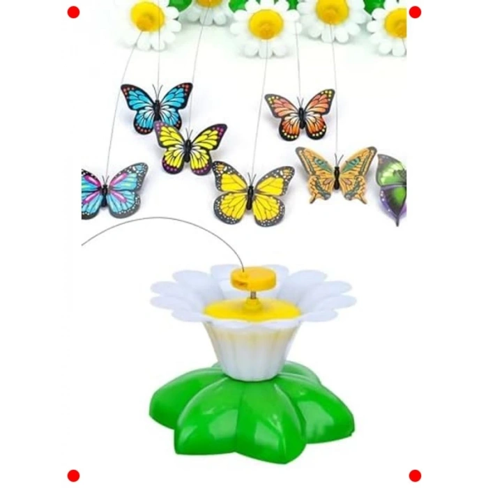 Otomatik Dönen Kelebekli Kedi Oyuncağı