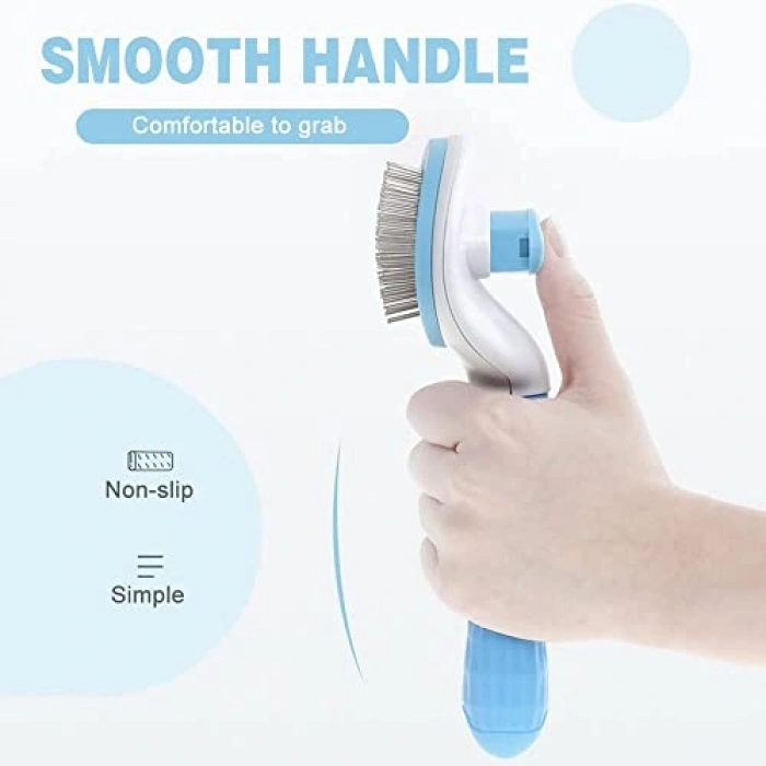 Otomatik Düğmeli Evcil Hayvan Tarağı, Mavi