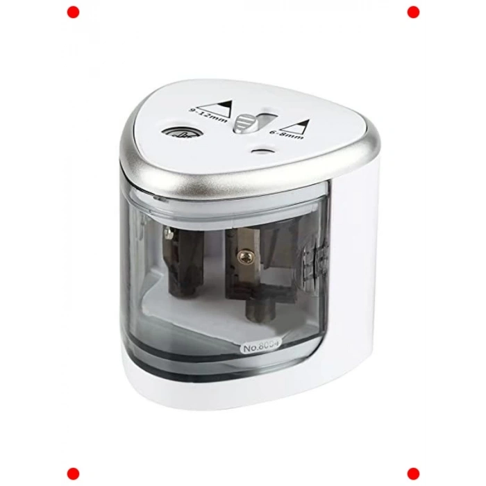 Otomatik Elektrikli Kalemtıraş (Çift Delikli, Gri)