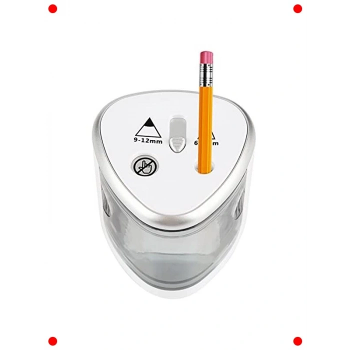 Otomatik Elektrikli Kalemtıraş (Çift Delikli, Gri)