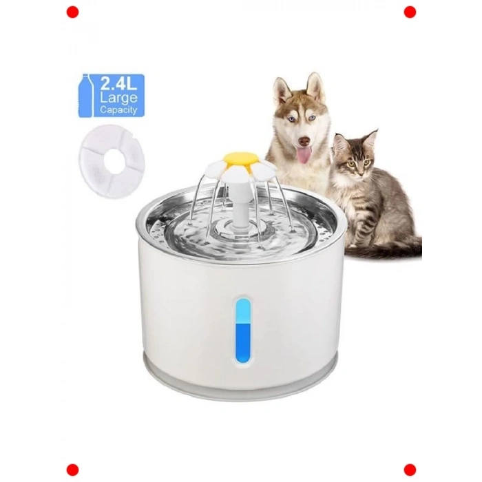 Otomatik Evcil Hayvan Su Sebili - Çelik Başlıklı